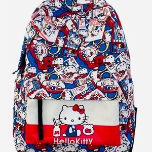 Hello Kitty Red White Blue Patterned Backpack